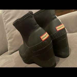 hunter low wedge rubber & stretch boots